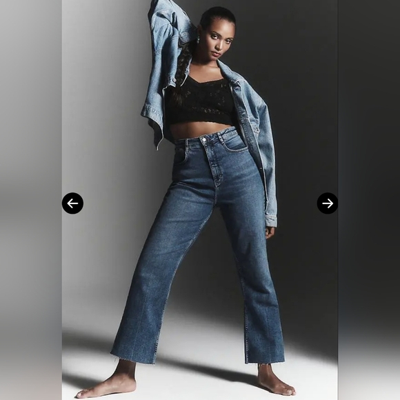 Pilcro The Annie High Rise Straight Leg Jeans Size 28 EUC Raw Hem Anthropologie - Picture 15 of 15